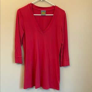 C&C California Pink Fitted 3/4 Sleeve Top